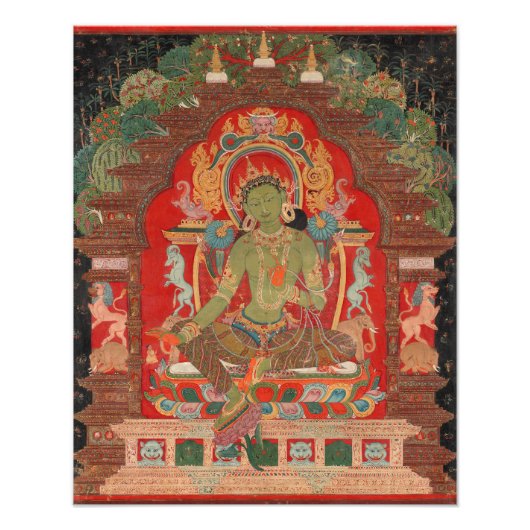 Buddhist Green Tara Newari Style Fotodruck (Vorne)