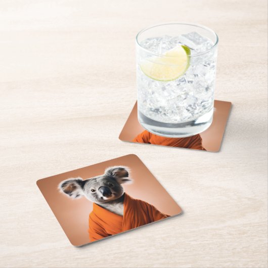 Buddhist Koala Rechteckiger Pappuntersetzer (Vor Ort)