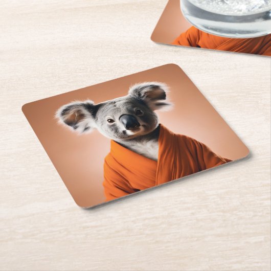 Buddhist Koala Rechteckiger Pappuntersetzer (angewinkelt)