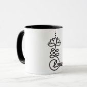 Buddhist Lotus Unalome Symbol/ Liebe Tasse (Vorderseite Links)