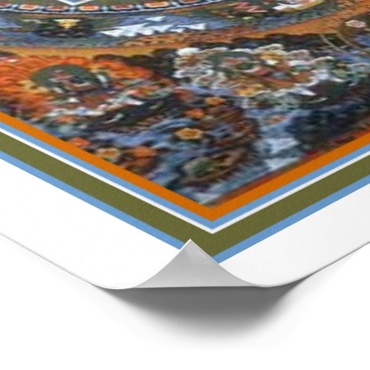 Buddhist Mandala Print 12 x 16 Poster (Ecke)