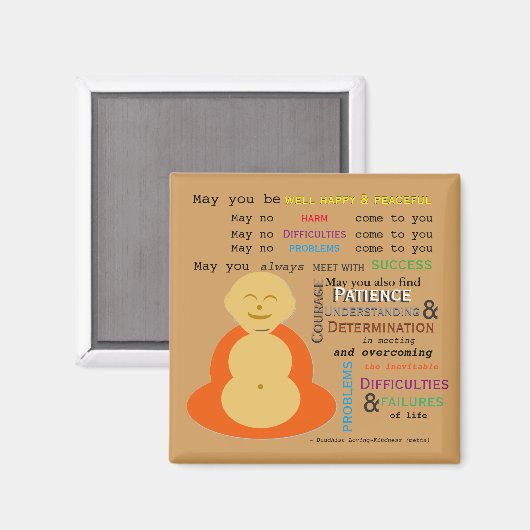 Buddhist Metta Magnet (Vorderseite/Rückseite)