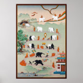 Buddhist Nine Mental Abidings Thangka Poster (Vorne)