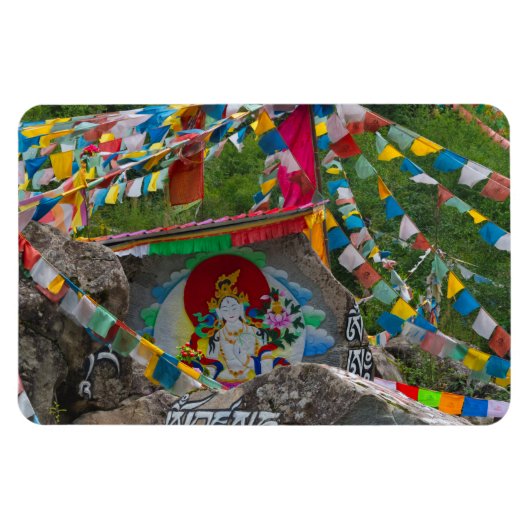 Buddhist Painting on Rocks Magnet (Horizontal)