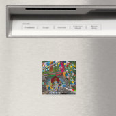 Buddhist Painting on Rocks Magnet (In Situ (Geschirrspüler))