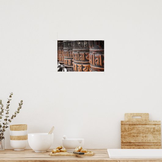 Buddhist prayer wheels poster (Küche)