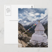 Buddhist Shrine & Prayer Flags, Himalaya Mountains Postkarte (Vorne/Hinten)