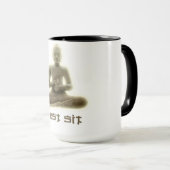 Buddhist sitzen gerade Tasse (VorderseiteRechts)