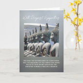 Buddhist Sympathy Card with Peaceful Buddha Statue Karte (Gelbe Blume)