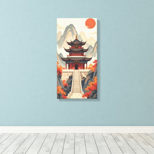 Buddhist Temple Canvas Print Leinwanddruck (Insitu (Holzboden))