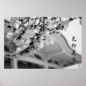 Buddhist Temple White Blume Alles ist Vanity B & W Poster (Vorne)