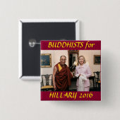 Buddhisten für Hillary Clinton Button (Vorne & Hinten)