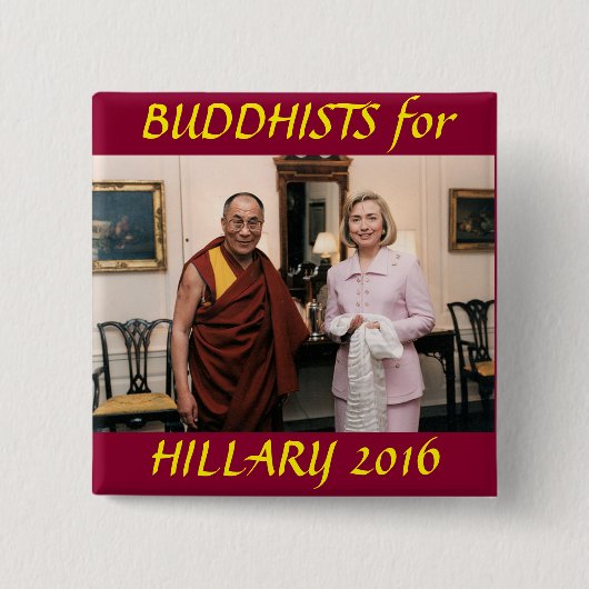Buddhisten für Hillary Clinton Button (Vorderseite)