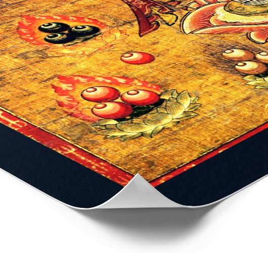 Buddhistische Aizen Myoo Malerei aus dem 14. Jahrh Poster (Ecke)