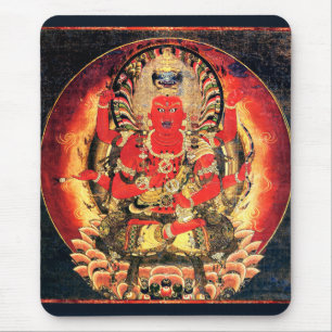 Buddhistische Aizen Myoo Malerei des 14. Mousepad