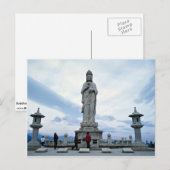 Buddhistische Bildstatue, Naksansa (Tempel) Postkarte (Vorne/Hinten)