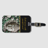 Buddhistische Carving: Intrikate Blätter & Orbs Gepäckanhänger (Vorderseite (Horizontal))