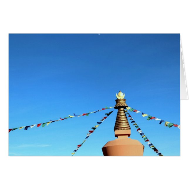 Buddhistische Duma mit Gebetsfahnen (Vorderseite (Horizontal))