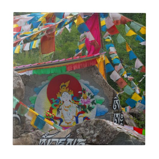 Buddhistische Felsmalerei Fliese (Vorderseite)