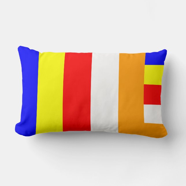 Buddhistische Flagge Lendenkissen (Vorderseite)