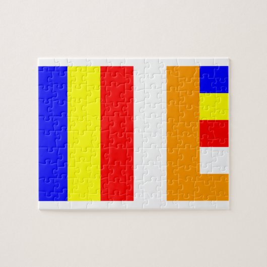 Buddhistische Flagge Puzzle (Horizontal)