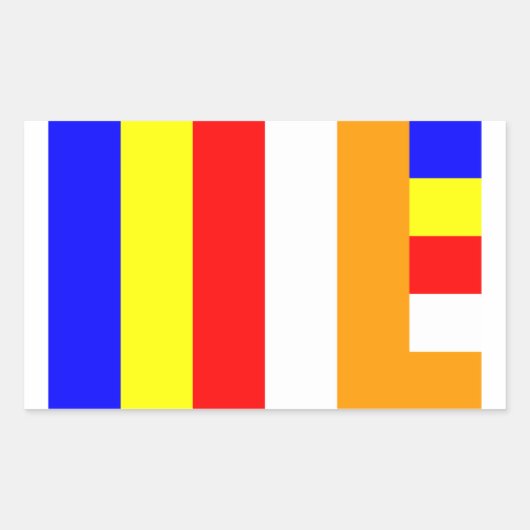Buddhistische Flagge Rechteckiger Aufkleber (Vorderseite)