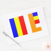 Buddhistische Flagge Rechteckiger Aufkleber (Umschlag)