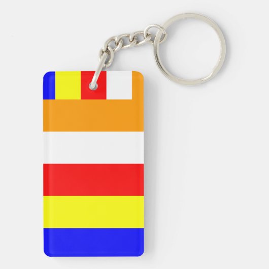 Buddhistische Flagge Schlüsselanhänger (Rückseite)