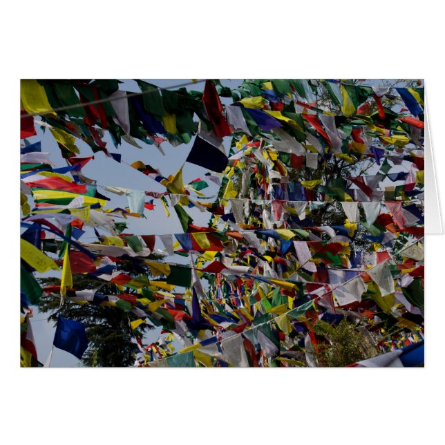 Buddhistische Gebets-Flaggen in der Brise (Vorderseite (Horizontal))