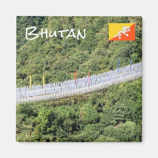 Buddhistische Gebetsfahnen - Bhutan Magnet (Vorne)