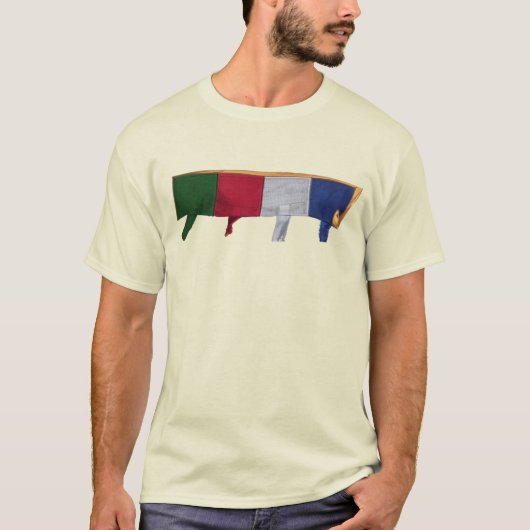 Buddhistische Gebetsfahnen, Kagyu Samye Ling Klost T-Shirt (Vorderseite)