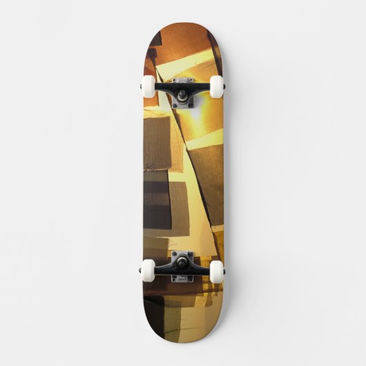 buddhistische Gebetsflaggen im Sonnenuntergang, Skateboard (Vorderseite)