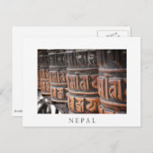 Buddhistische Gebetsräder weiße Postkarte (Vorne/Hinten)