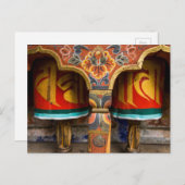 Buddhistische Gebetsrolle, Bhutan Postkarte (Vorne/Hinten)