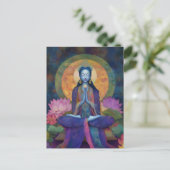Buddhistische Göttin Blue Tara Floral Regenbogenma Postkarte (Stehend Vorderseite)
