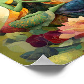 Buddhistische Göttin Green Tara Blumenzen Poster (Ecke)