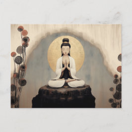 Buddhistische Göttin Quan Yin Minimalistische Kuns Postkarte