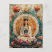Buddhistische Göttin Quan Yin Portrait Malerei Art Postkarte (Vorderseite)