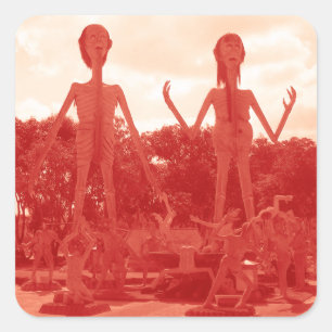 Buddhistische Hölle ... Thailand Quadratischer Aufkleber