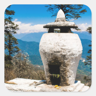 Buddhistische Kultstätte Quadratischer Aufkleber