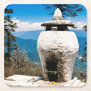 Buddhistische Kultstätte Rechteckiger Pappuntersetzer