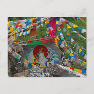 Buddhistische Malerei auf Felsen Postkarte