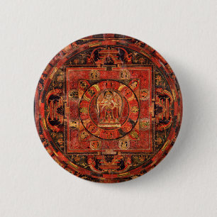 Buddhistische Mandala des Mitleids Button