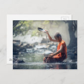Buddhistische Mönch-Waschpraktiken Postkarte (Vorne/Hinten)