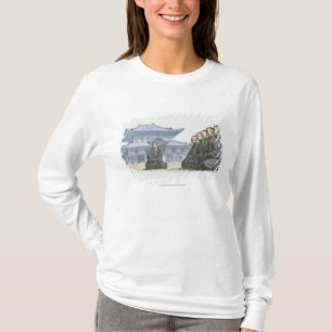 Buddhistische Mönche des Zens, die außerhalb des T-Shirt