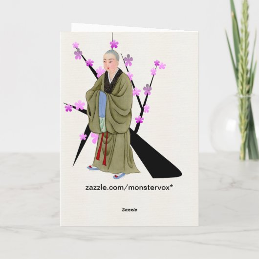 Buddhistische Mönchsgrüßkarte Karte (Rückseite)