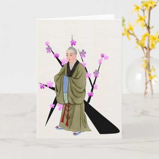 Buddhistische Mönchsgrüßkarte Karte (Gelbe Blume)