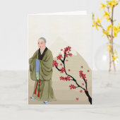 Buddhistische Mönchsgrüßkarte Karte (Gelbe Blume)