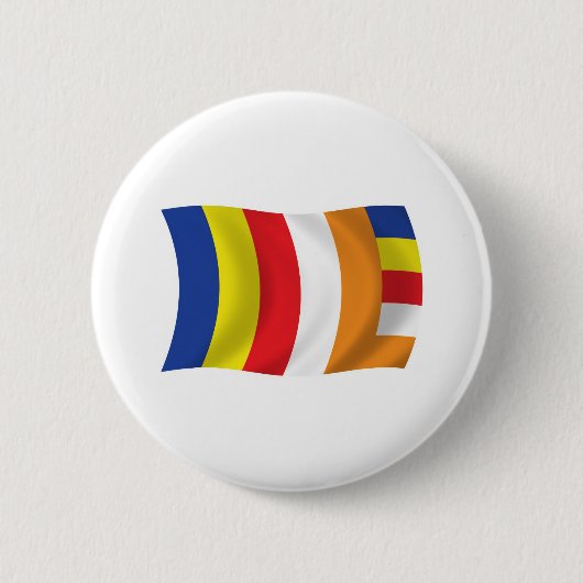 Buddhistische Religionsflagge Knopf Button (Vorderseite)