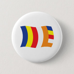 Buddhistische Religionsflagge Knopf Button
